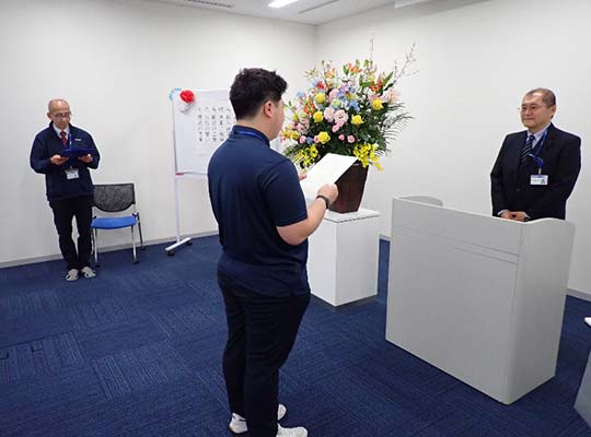 入社式の様子(白河)